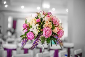 Beautiful flowers. Wedding decor. The concept of a party and wed
